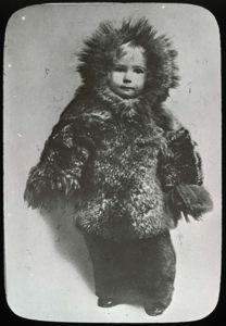 Image of Marie Ahnighito Peary as a Small Girl in Furs